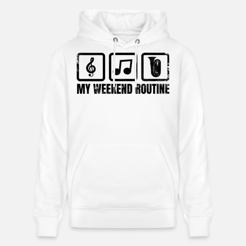 Ma routine du week-end - Sweat à capuche bio CRUISER Stanley/Stella Unisexe - blanc