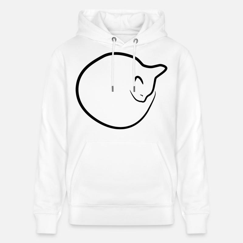 Dessin de chat - Sweat à capuche bio CRUISER Stanley/Stella Unisexe - blanc