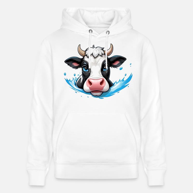 Douce éclaboussure de vache - Sweat à capuche bio CRUISER Stanley/Stella Unisexe - blanc