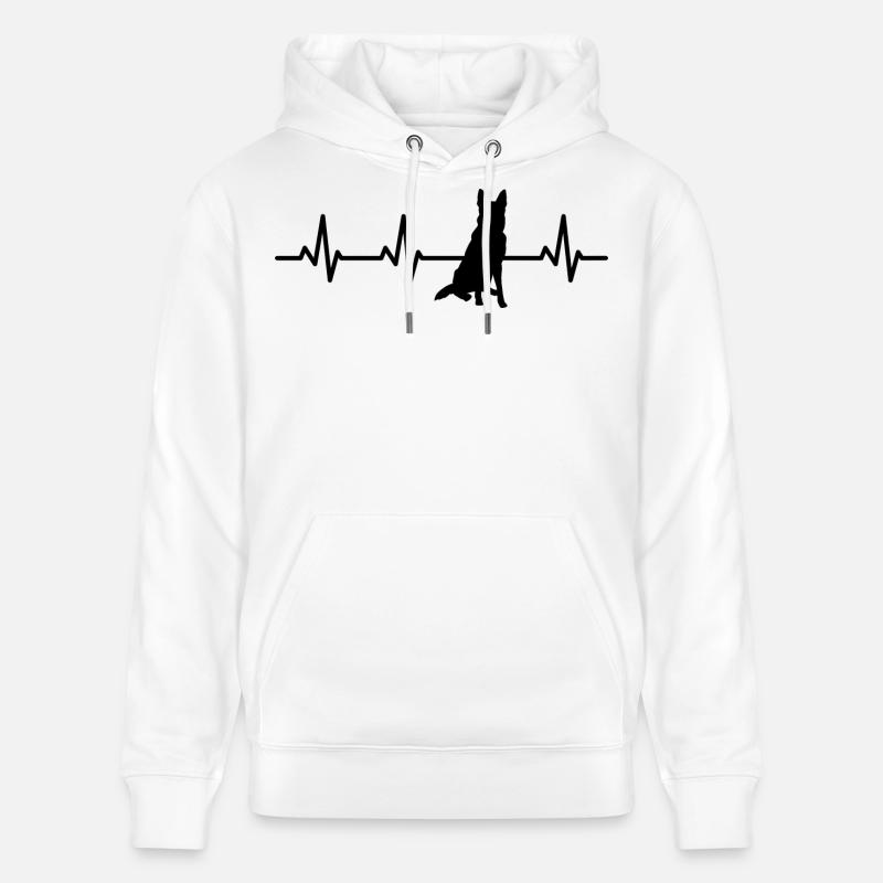 Palpitations cardiaques du berger allemand - Sweat à capuche bio CRUISER Stanley/Stella Unisexe - blanc