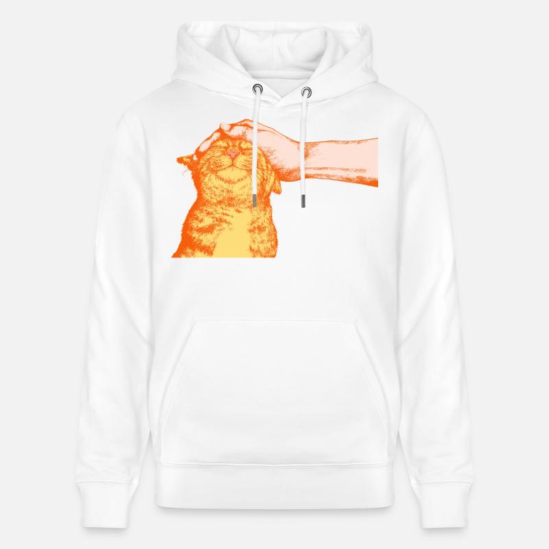 LE CHAT HEUREUX - Sweat à capuche bio CRUISER Stanley/Stella Unisexe - blanc
