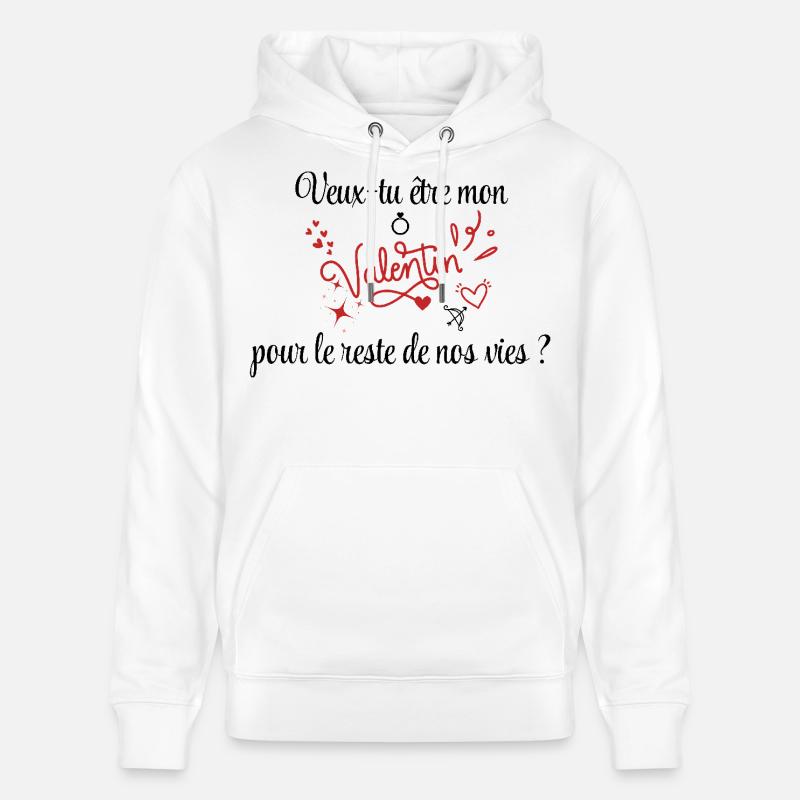 Demande en mariage, Saint-Valentin, Romantique - Sweat à capuche bio CRUISER Stanley/Stella Unisexe - blanc