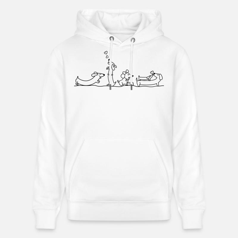 Illustration de teckel affectueux - Sweat à capuche bio CRUISER Stanley/Stella Unisexe - blanc