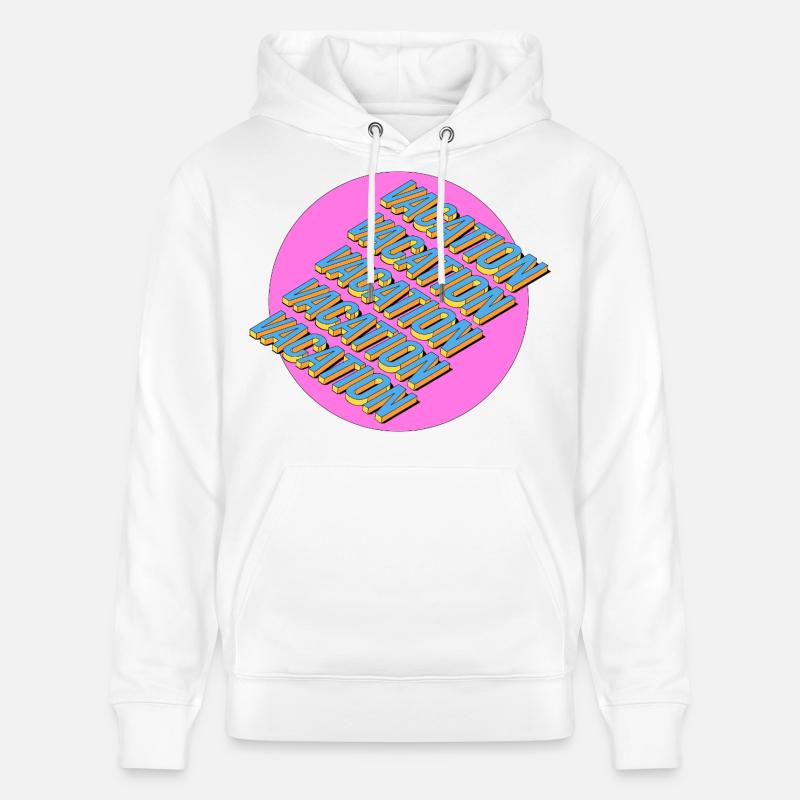 Vacances – Lettrage rétro 3D - Sweat à capuche bio CRUISER Stanley/Stella Unisexe - blanc