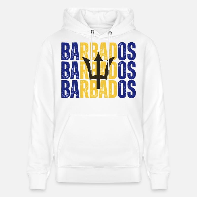 Drapeau de la Barbade, fierté barbadienne - Sweat à capuche bio CRUISER Stanley/Stella Unisexe - blanc