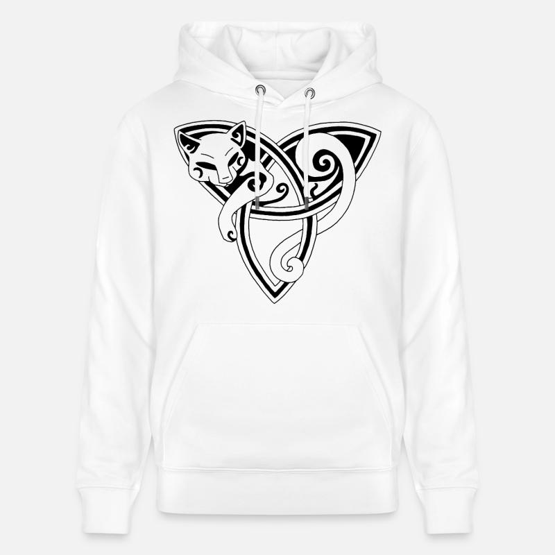 Le chat celte se repose (noir) - Sweat à capuche bio CRUISER Stanley/Stella Unisexe - blanc