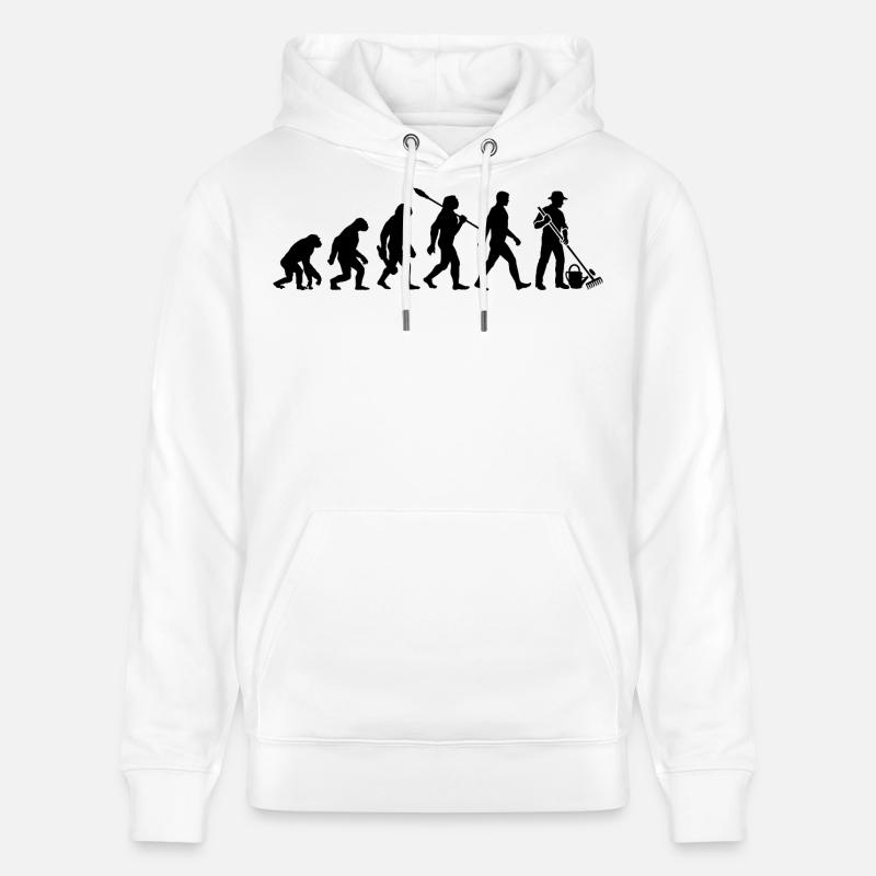 Evolution - Gärtner - Garten - Gartenarbeit - Stanley/Stella Unisex Bio-Hoodie CRUISER  - Weiß