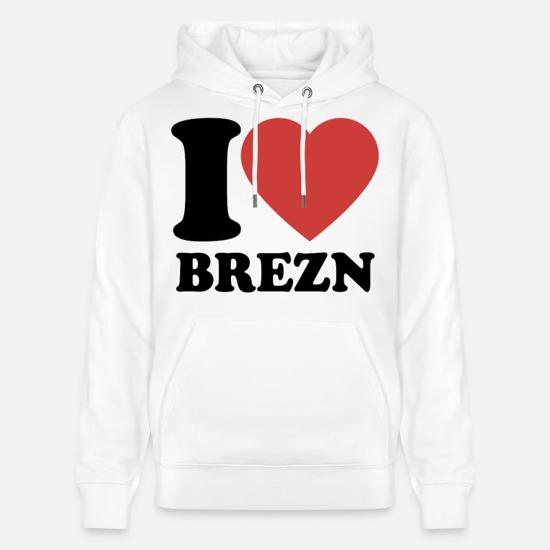 J’aime les bretzels - Coeur - Bretzel - Sweat à capuche bio CRUISER Stanley/Stella Unisexe - blanc