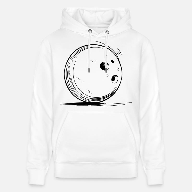 Dessin de boule de bowling - Sweat à capuche bio CRUISER Stanley/Stella Unisexe - blanc