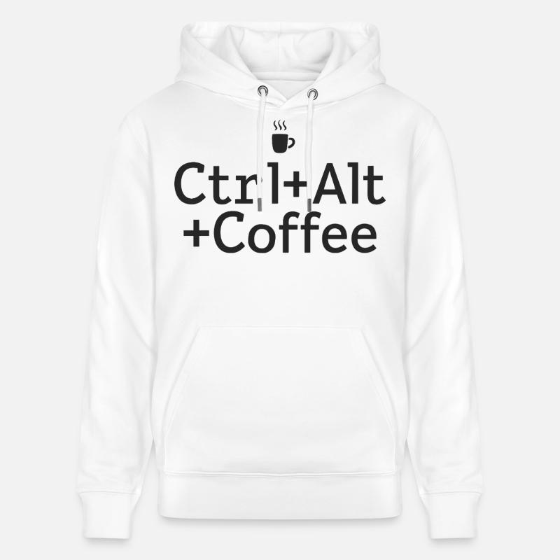 Kaffee-pause Ctrl-Alt-Café - Sweat à capuche bio CRUISER Stanley/Stella Unisexe - blanc