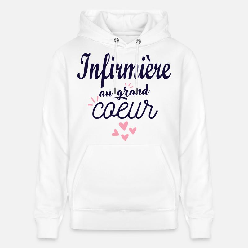 Cadeau infirmière personnalisé - super infirmière - Sweat à capuche bio CRUISER Stanley/Stella Unisexe - blanc