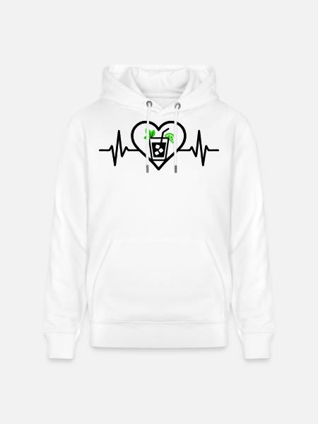 Mojito Herz Aperitif Cocktail - Stanley/Stella Unisex Bio-Hoodie CRUISER - Weiß