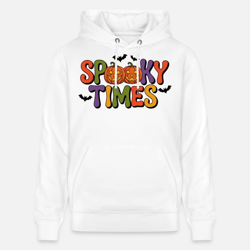Spooky Times Citrouilles Halloween - Sweat à capuche bio CRUISER Stanley/Stella Unisexe - blanc