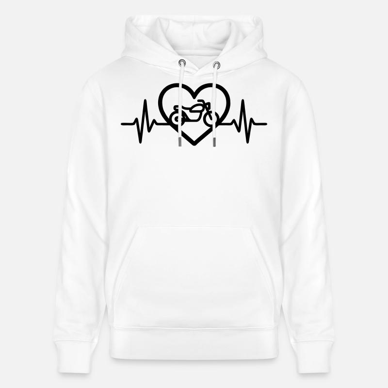 Motorrad Herz Biker Leidenschaft - Stanley/Stella Unisex Bio-Hoodie CRUISER  - Weiß
