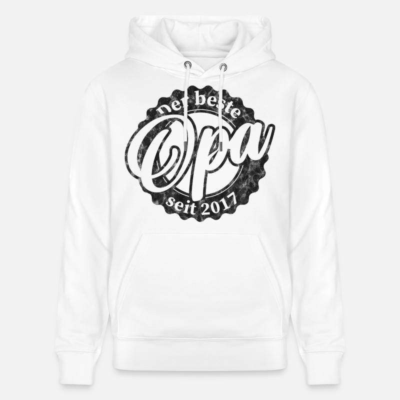 Le meilleur papy depuis 2017 - Sweat à capuche bio CRUISER Stanley/Stella Unisexe - blanc