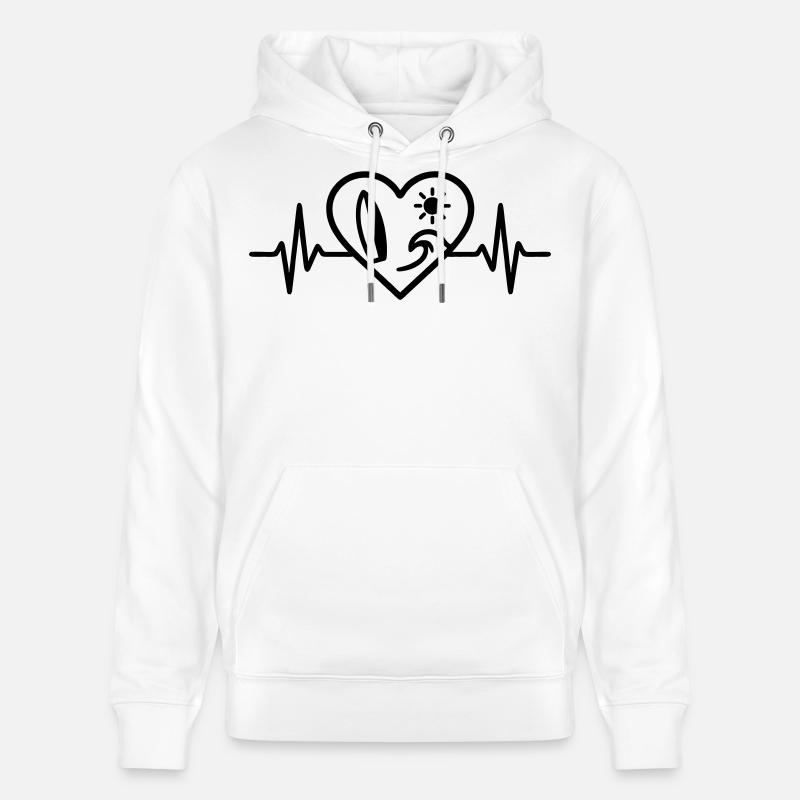 Surf Heart Wave Board Sun - Sweat à capuche bio CRUISER Stanley/Stella Unisexe - blanc