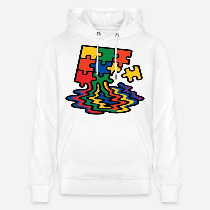 Rainbow Puzzle Arbre Splash - Sweat à capuche bio CRUISER Stanley/Stella Unisexe - blanc