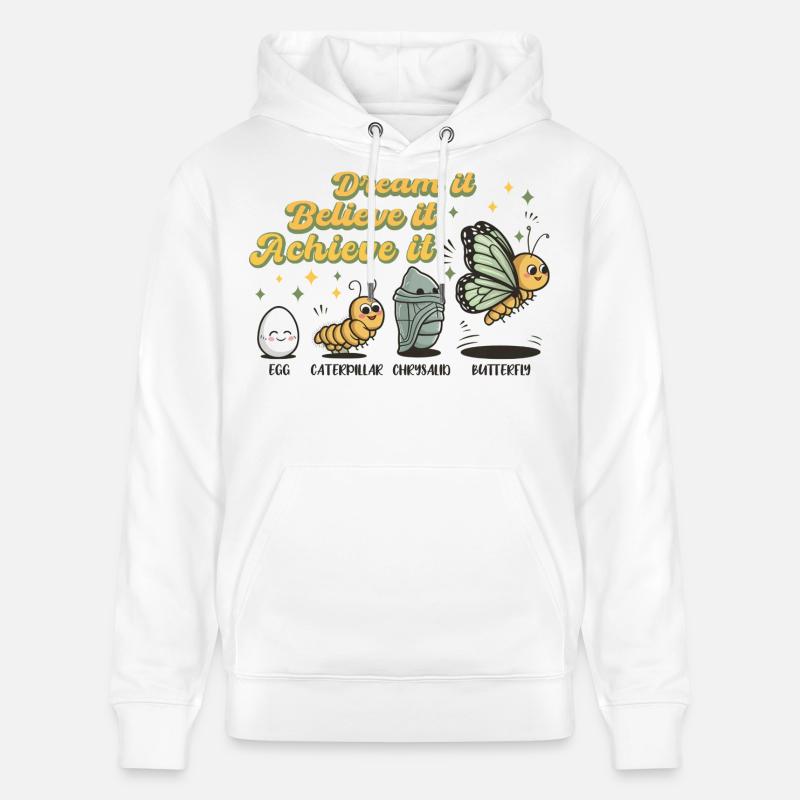 Chenille Schmetterling Schule Evolution Geschenk - Stanley/Stella Unisex Bio-Hoodie CRUISER  - Weiß
