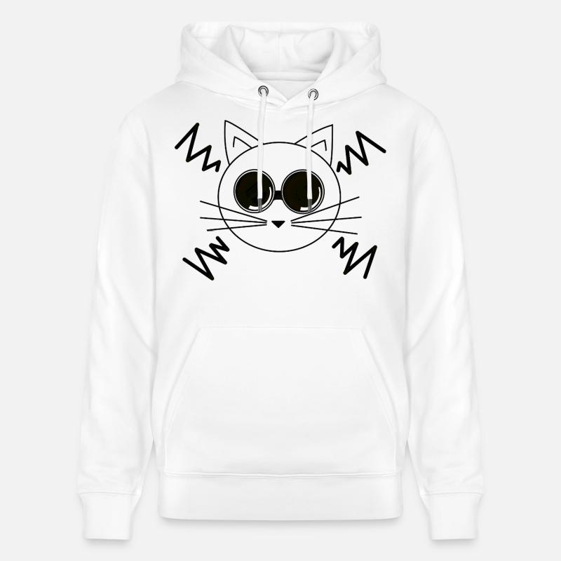 Chat de l’espace - Sweat à capuche bio CRUISER Stanley/Stella Unisexe - blanc