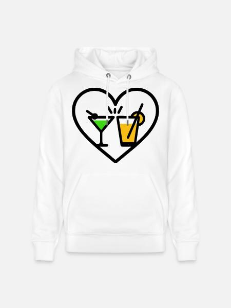 Cocktails Heart Summer Party Beach Gift - Stanley/Stella CRUISER Unisex Organic Hoodie - white