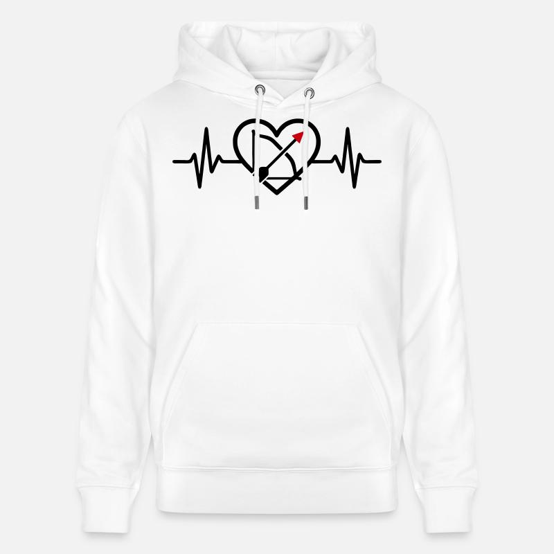 Bogenschießen Herz Pfeil Bogen Sport - Stanley/Stella Unisex Bio-Hoodie CRUISER  - Weiß