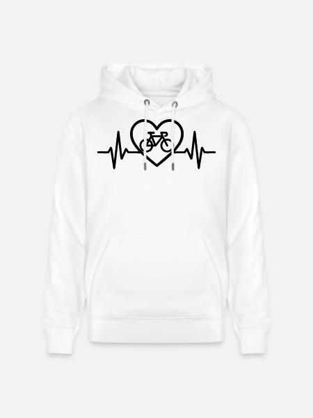 Heart Cycling – Passion for Cycling - Stanley/Stella CRUISER Unisex Organic Hoodie - white