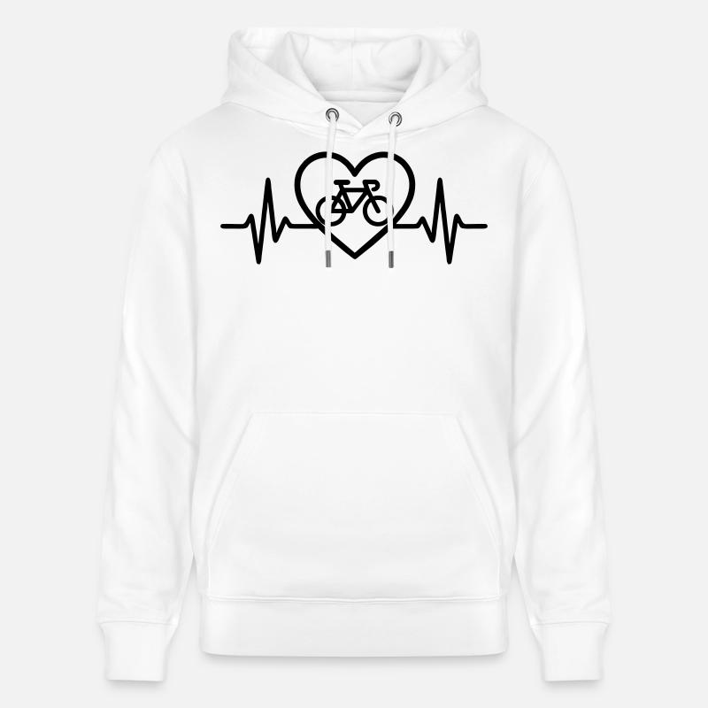 Cyclisme cardiaque – Passion pour le cyclisme - Sweat à capuche bio CRUISER Stanley/Stella Unisexe - blanc