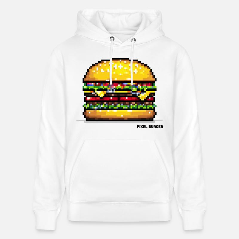Pixel Hamburger - Sweat à capuche bio CRUISER Stanley/Stella Unisexe - blanc