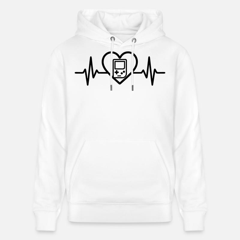 Heart Retrogaming – Console rétro portable - Sweat à capuche bio CRUISER Stanley/Stella Unisexe - blanc