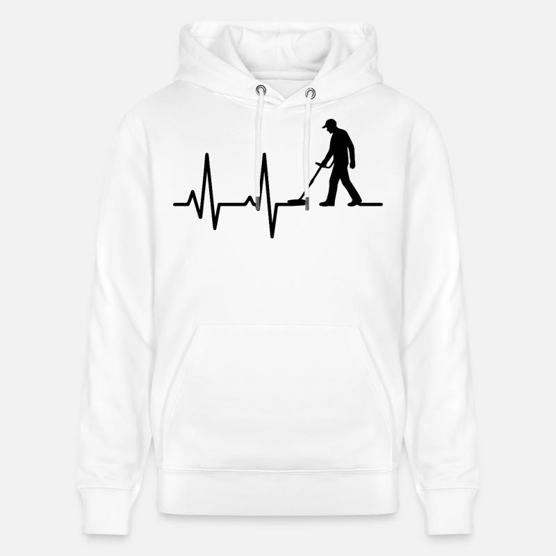 Herzschlag-oder-Metall-Detektions-Enthusiast - Stanley/Stella Unisex Bio-Hoodie CRUISER  - Weiß