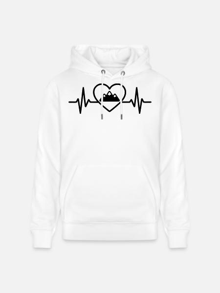 Heart Mountains Three Peaks - Stanley/Stella CRUISER Unisex Organic Hoodie - white