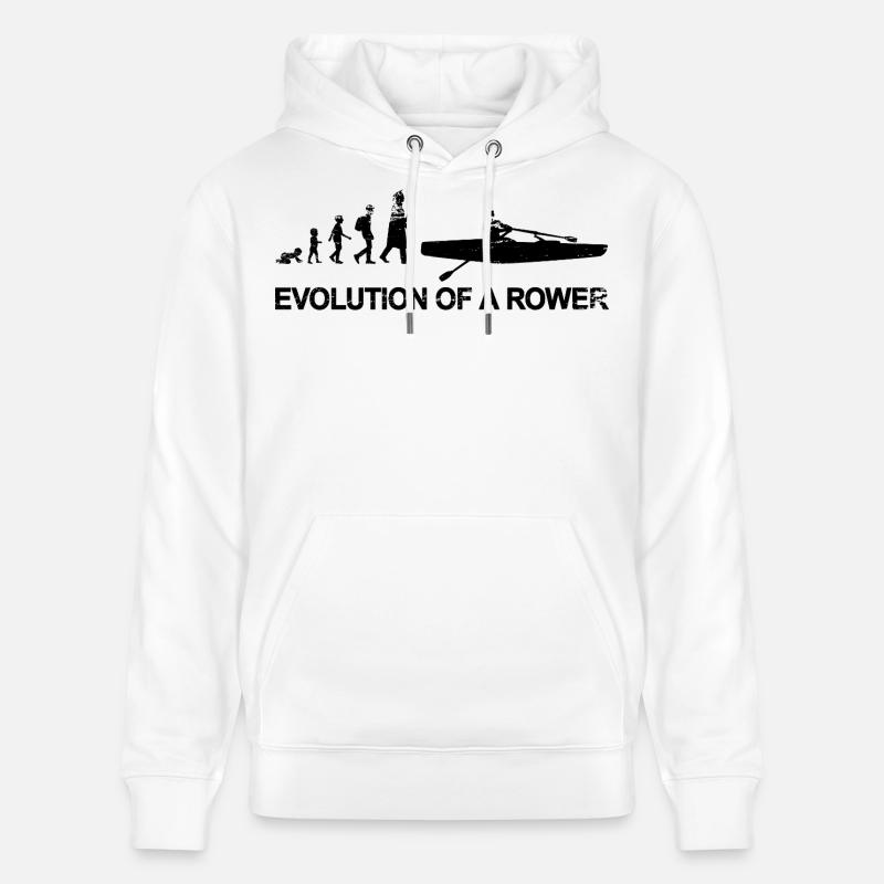 Évolution des rameurs - Sweat à capuche bio CRUISER Stanley/Stella Unisexe - blanc