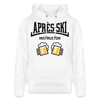 Après-Ski Instructor (Bier Apres Ski Konkav POS3C) - Stanley/Stella Unisex Bio-Hoodie CRUISER  - Weiß - Vorne - Alina (178cm) & Michal (187cm)