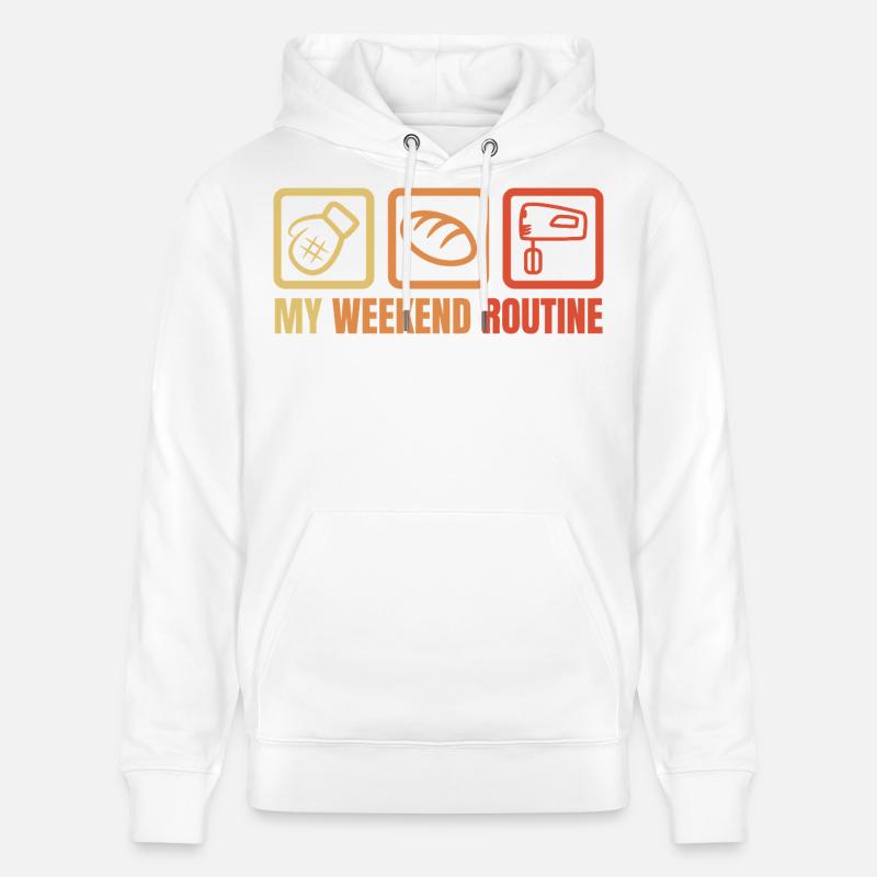 Ma routine du week-end - Sweat à capuche bio CRUISER Stanley/Stella Unisexe - blanc
