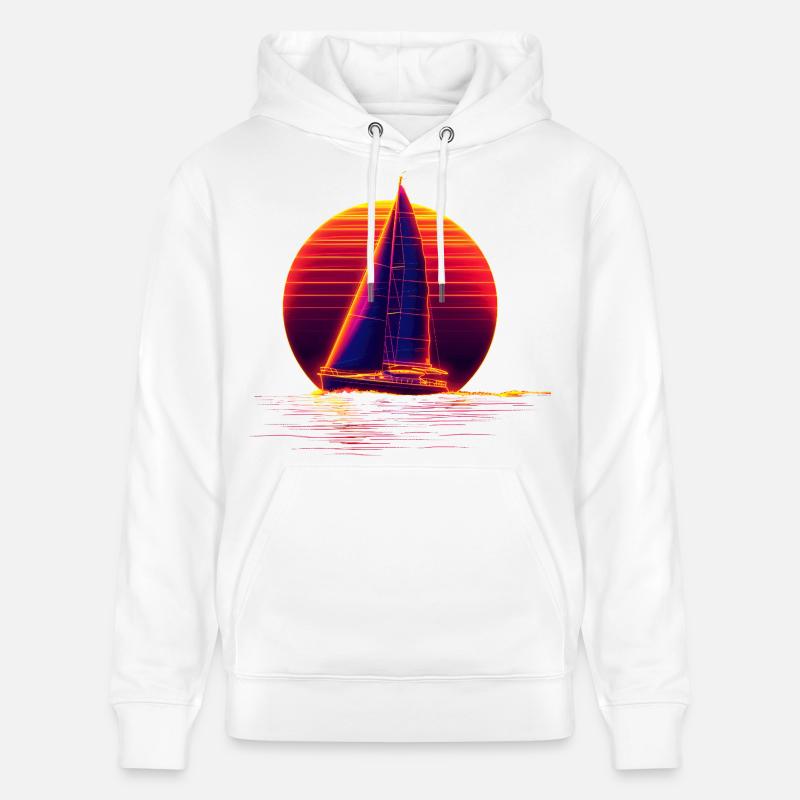 Retro Sailing - Sweat à capuche bio CRUISER Stanley/Stella Unisexe - blanc
