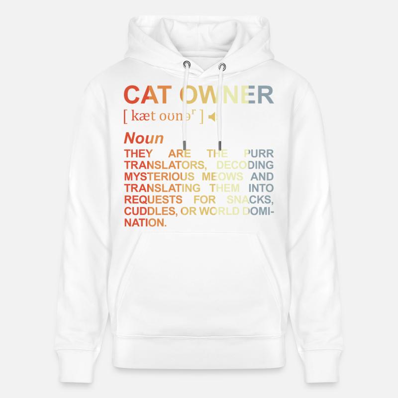 Signification de propriétaire de chat - Sweat à capuche bio CRUISER Stanley/Stella Unisexe - blanc