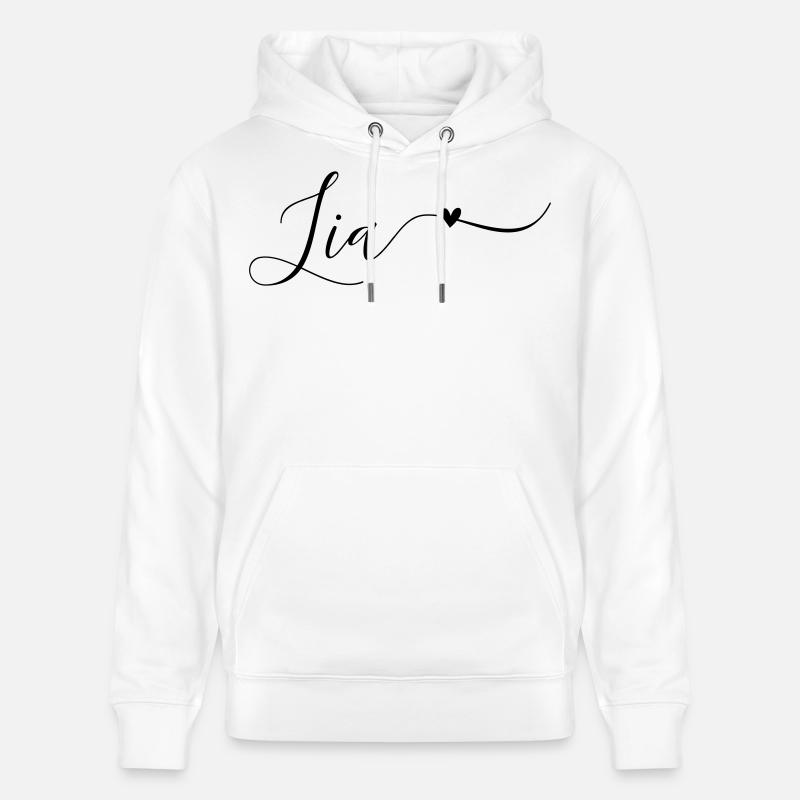 Lia Prénom Décoratif - Sweat à capuche bio CRUISER Stanley/Stella Unisexe - blanc