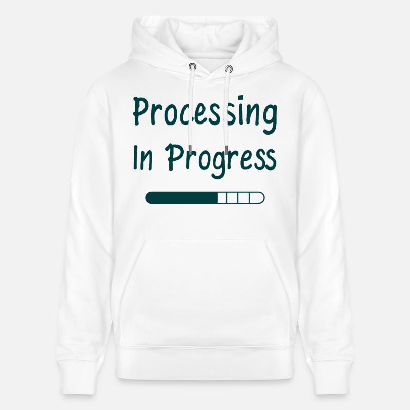 Processing In Progress Loading Bar Statement - Stanley/Stella CRUISER Unisex Organic Hoodie - white
