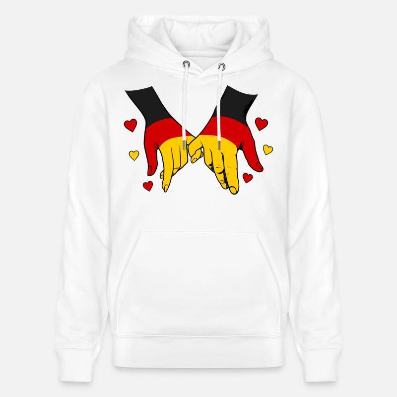Drapeau allemand main dans la main - Sweat à capuche bio CRUISER Stanley/Stella Unisexe - blanc