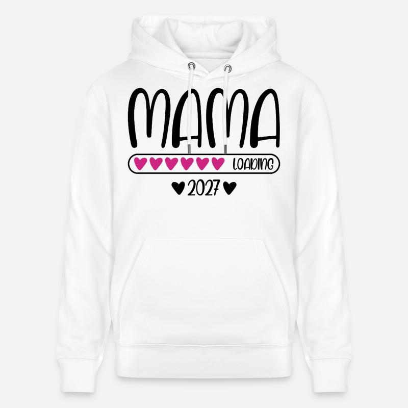 Mama 2027 loading mit Herzchen Ladebalken - Stanley/Stella Unisex Bio-Hoodie CRUISER  - Weiß