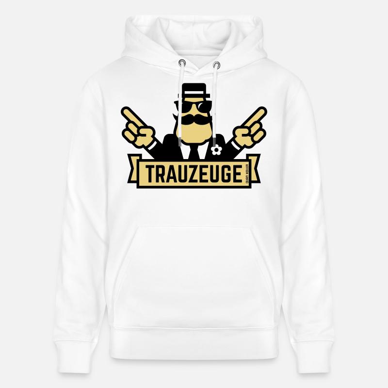 Gesto con la mano da testimone (addio al celibato/addio al celibato / 2C) - Felpa con cappuccio ecologica unisex CRUISER di Stanley/Stella - bianco