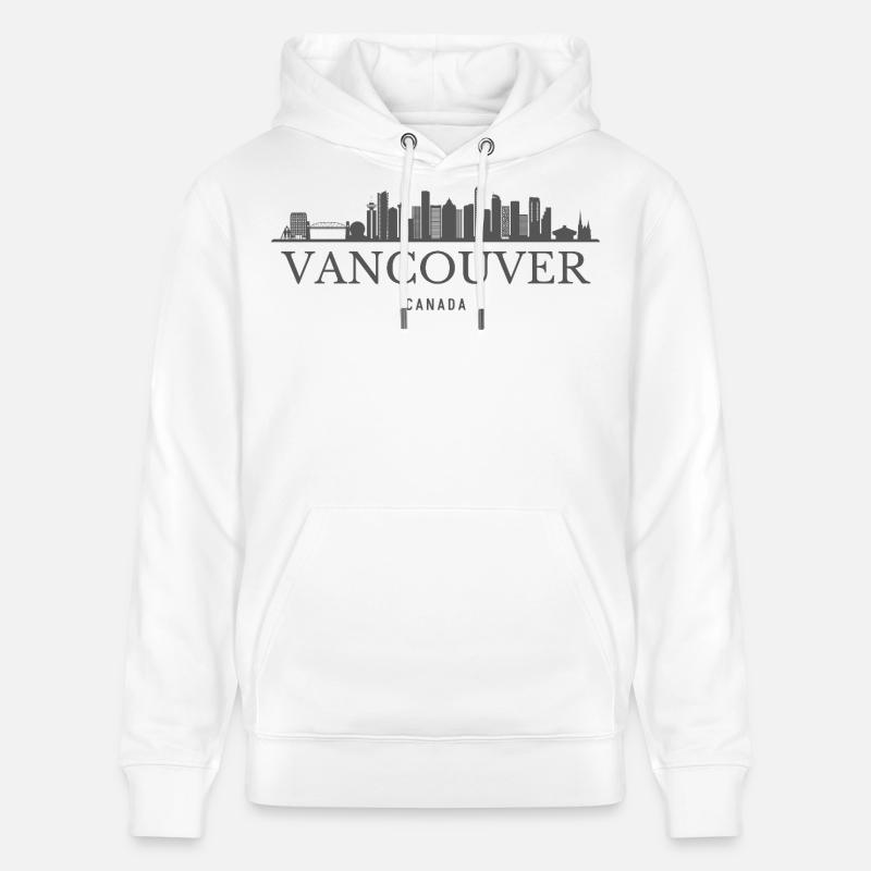 Vancouver Canada, silhouette de Vancouver - Sweat à capuche bio CRUISER Stanley/Stella Unisexe - blanc