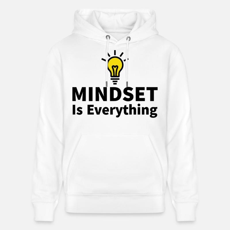 Mindset is everything Glühbirne Motivation Erfolg - Sweat à capuche bio CRUISER Stanley/Stella Unisexe - blanc