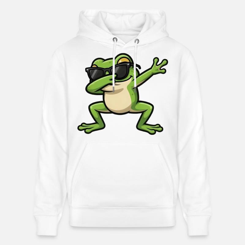 Grenouille à tamponner - Sweat à capuche bio CRUISER Stanley/Stella Unisexe - blanc