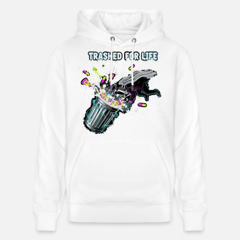 Trashed for Life Waschbär - Stanley/Stella Unisex Bio-Hoodie CRUISER  - Weiß