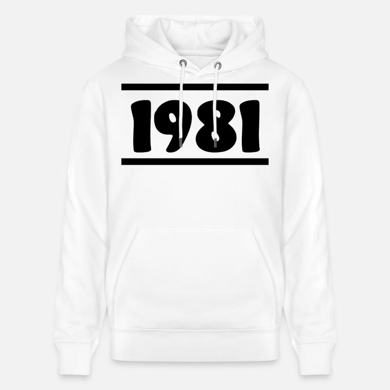 1981 Anniversaire 1981 - Sweat à capuche bio CRUISER Stanley/Stella Unisexe - blanc