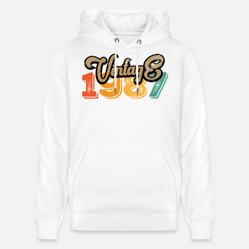 Millésime 1987 - Sweat à capuche bio CRUISER Stanley/Stella Unisexe - blanc