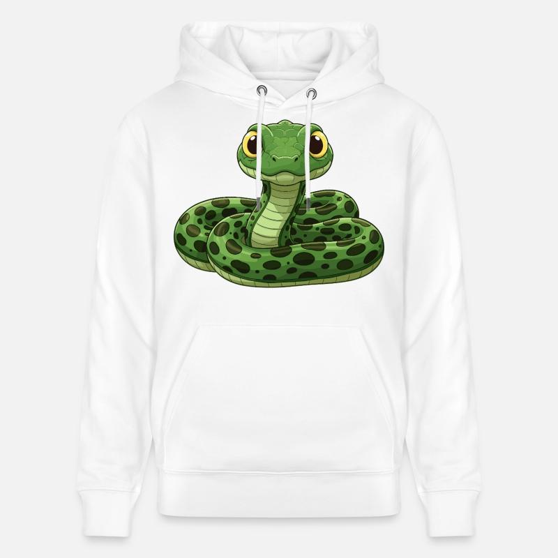 Serpent de dessin animé mignon - Sweat à capuche bio CRUISER Stanley/Stella Unisexe - blanc