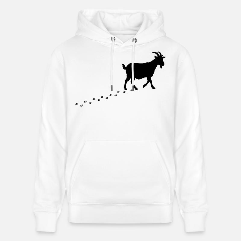 Sabots de Empreintes de Chèvre - Sweat à capuche bio CRUISER Stanley/Stella Unisexe - blanc