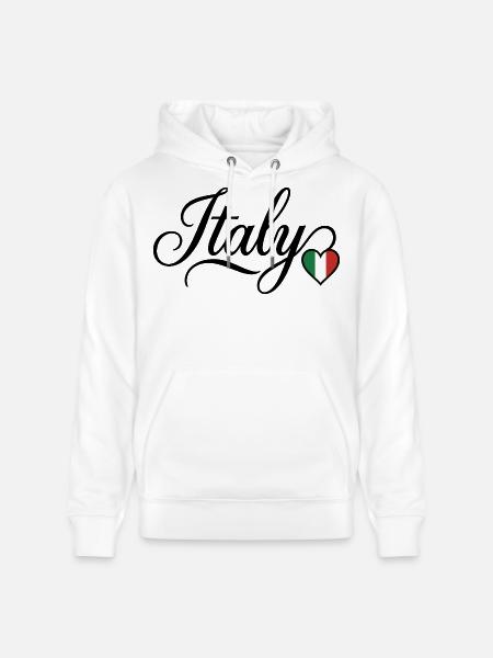 Italie Love Script Heart - Sweat à capuche bio CRUISER Stanley/Stella Unisexe - blanc